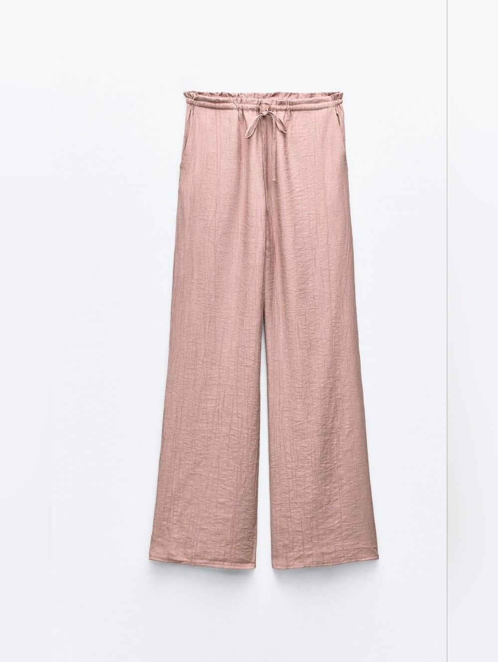 Zara Drawstring Wide-Leg Pants - Dusty Rose